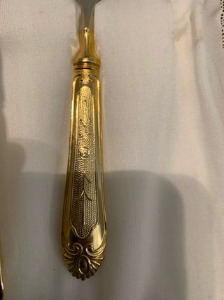 Set posate vintage EP 3 pezzi dorate/argentate