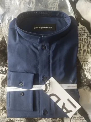 Camisa Adolfo Dominguez Azul Chico nueva