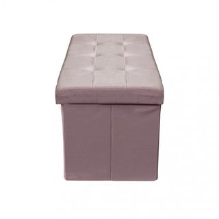 Pouf Contenitore Rettangolare Velluto 76cm Rosa