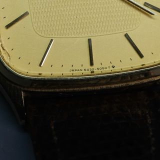 Seiko Quartz Chapado Oro Reloj Cushion