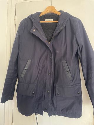 Parka Sandro Azul Marino con Capucha