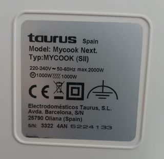 Robot Cocina Taurus Mycook Next