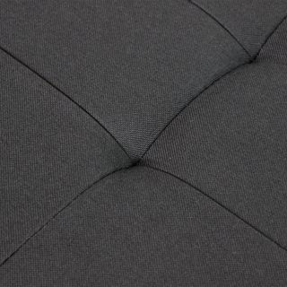 Pouf Contenitore Rettangolare Tessuto 76cm Nero
