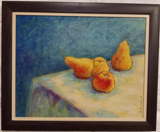 Quadro dipinto ad olio originale con cornice in legno