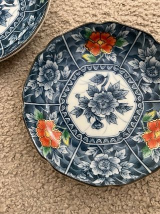 Juego de 2 platos decorativos florales