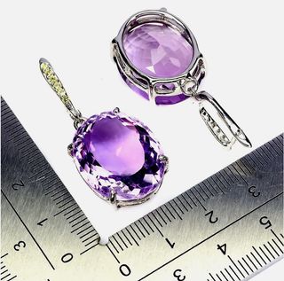 Pendientes Plata Amatista y Zafiro Amarillo