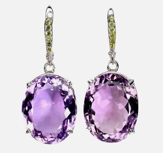 Pendientes Plata Amatista y Zafiro Amarillo