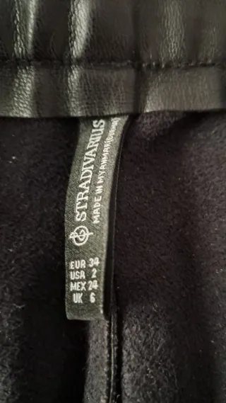 Pantalón Piel Sintética Negro Talla M