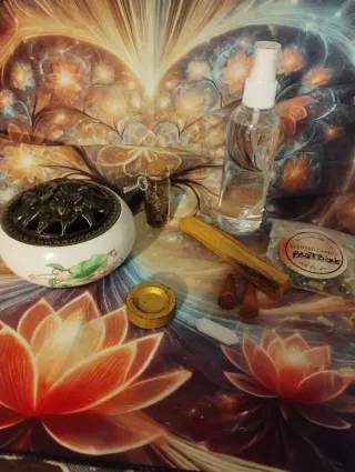 Kit Meditazione Ceramica Oro Incensiere