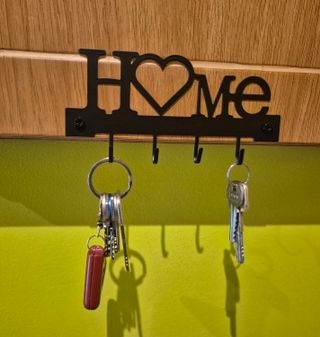 Soporte pared letras HOME colgador llaves entrada