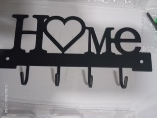 Soporte pared letras HOME colgador llaves entrada