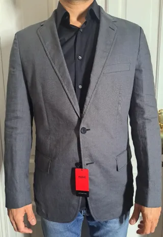 Traje Lino Gris Hugo Boss Talla 50