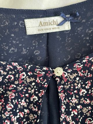 Vestido floral azul marino manga larga