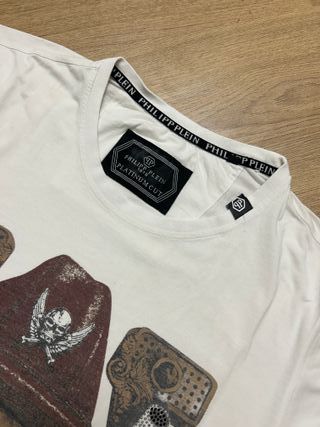 T-shirt bianca stampa skull L