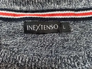 Suéter Inextenso Rayas Talla L Azul Marino/Gris