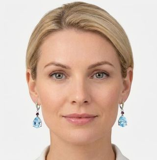 Pendientes de plata con topacio azul y zafiro