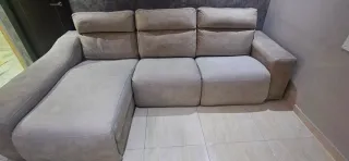 Sofá modular beige/gris tela