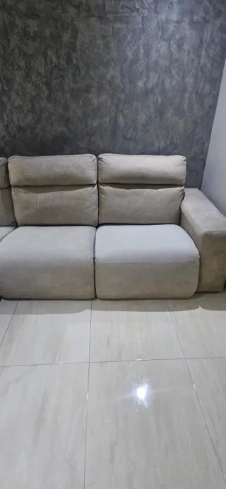 Sofá modular beige/gris tela