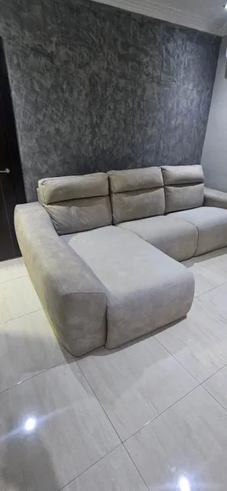 Sofá modular beige/gris tela