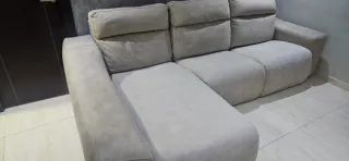 Sofá modular beige/gris tela