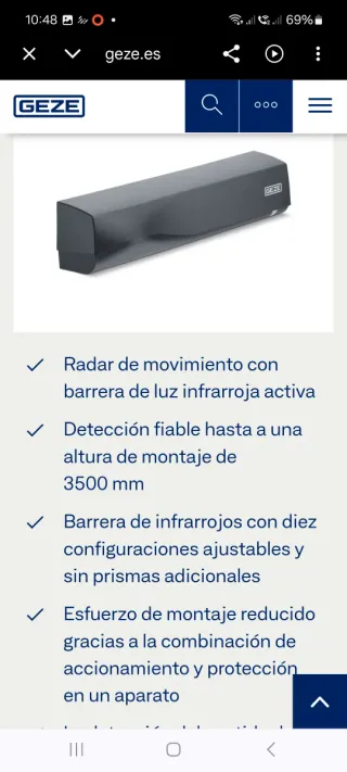 GEZE GC 363+ R Infrarrojos + Radar