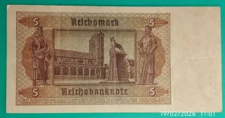 5 Reichsmark 1942 Ocupación Alemana 2GM.