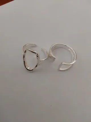 2 Anillos Plata Ajustables