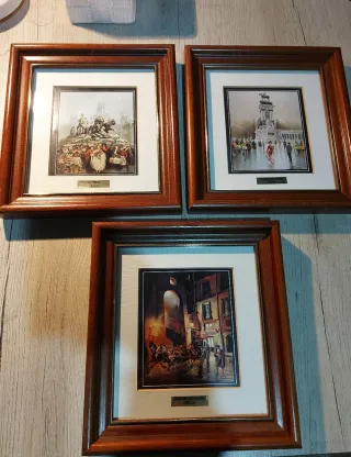 3 Quadri Vintage Madrid Antico