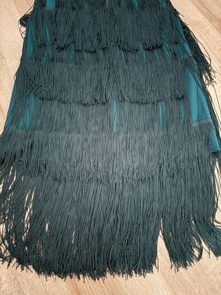 Falda Zara Studio flecos verde