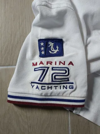 Polo con scollo a V Marine Yachting bianca tagl.XS