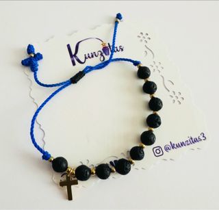 Pulsera Denario Piedra Volcánica negra