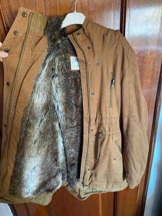 Abrigo Only marrón talla M con capucha