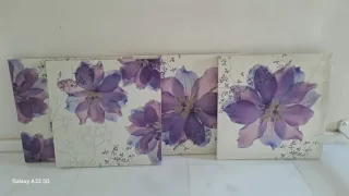 4 Quadri Fiori Viola