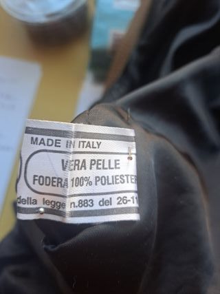 Cazadora de Piel Hombre Marrón Talla XL