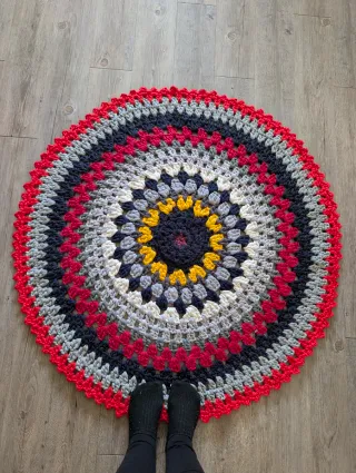 Alfombra redonda crochet 110 cm