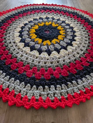 Alfombra redonda crochet 110 cm
