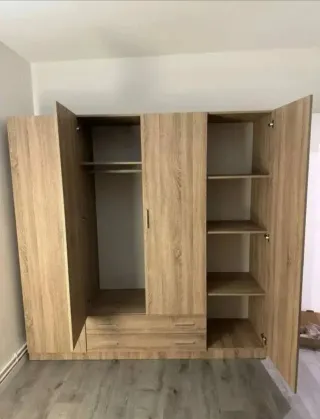 Armario modular madera color beige/marrón