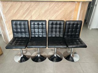 Lote 6 Sillas Oficina Negras Cuadradas