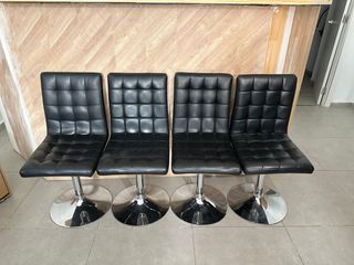 Lote 6 Sillas Oficina Negras Cuadradas