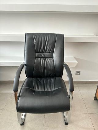 Lote 6 Sillas Oficina Negras Cuadradas