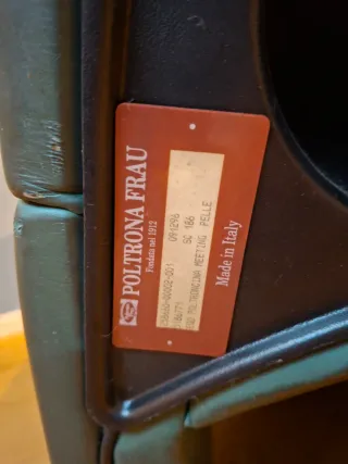 Coppia Poltrone Frau Ego Pelle Verde, vintage.