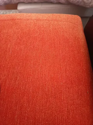 SOFÁ MODULAR 3 PLAZAS TELA Y PIEL MARRÓN Y NARANJA