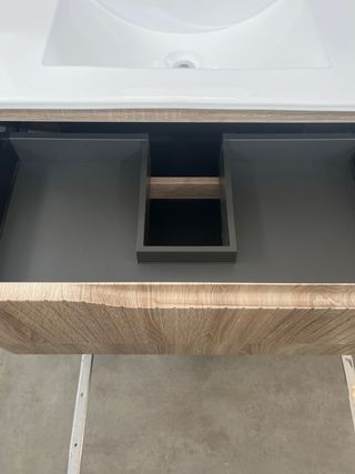 Mueble de baño 80 cm madera y metal