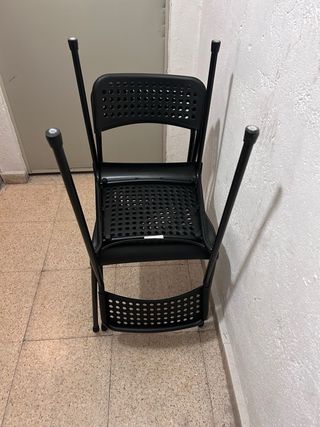 Juego de 5 Sillas Cocina Negras