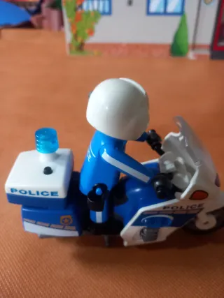 Playmobil Policía Moto Azul
