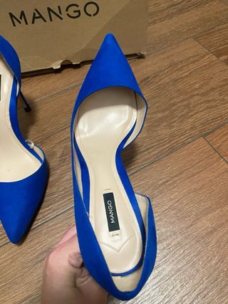 Zapatos Mango tacon azul Klein 39