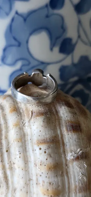 Anillo antiguo plata y azabache