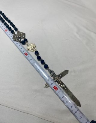 Rosario antiguo de plata y azabache
