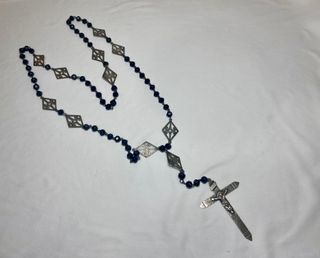 Rosario antiguo de plata y azabache