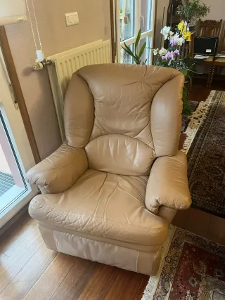 Sofá reclinable con reposapiés (precio negociable)